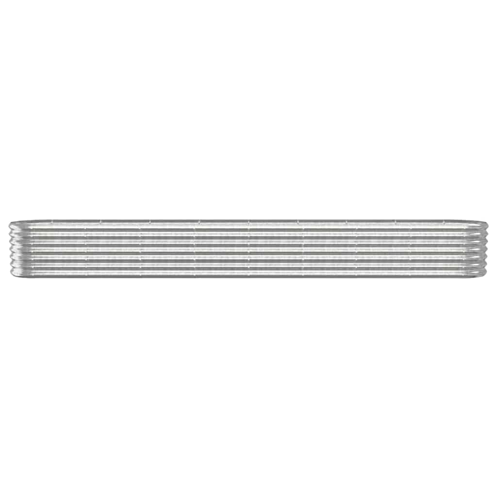 vidaXL Garden Raised Bed | Silver | Powder-coated steel | Large |  Durable 3