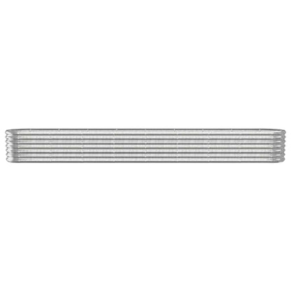 vidaXL Garden Raised Bed | Silver | Powder-coated steel | Large |  Durable 3