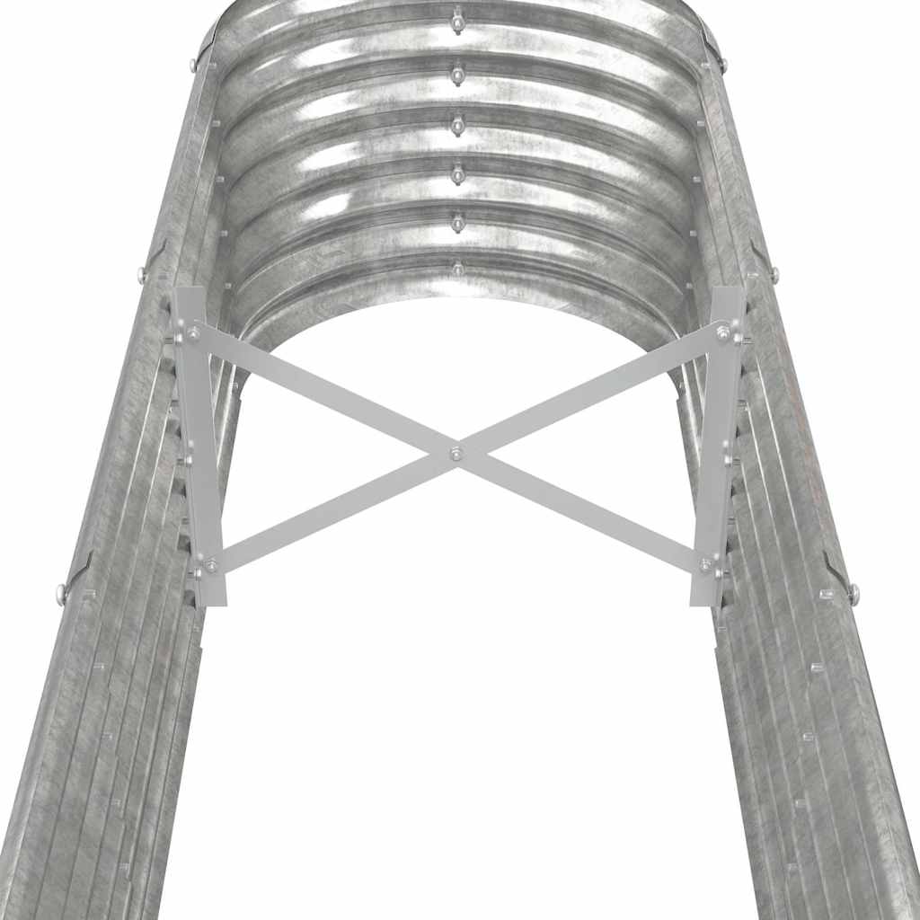 vidaXL Garden Raised Bed | Silver | Powder-coated steel | Large |  Durable 5