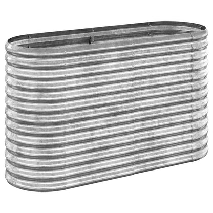 vidaXL Garden Raised Bed | Silver | Powder-coated steel | Large |  Durable 2