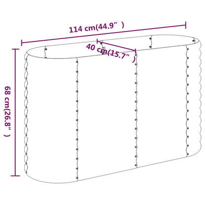 vidaXL Garden Raised Bed | Silver | Powder-coated steel | Large |  Durable 6