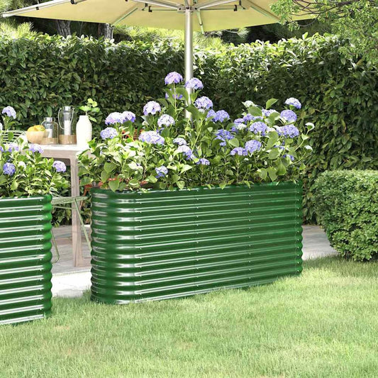 Garden Raised Bed Galvanised Steel Height 68 cm Green 152 cm