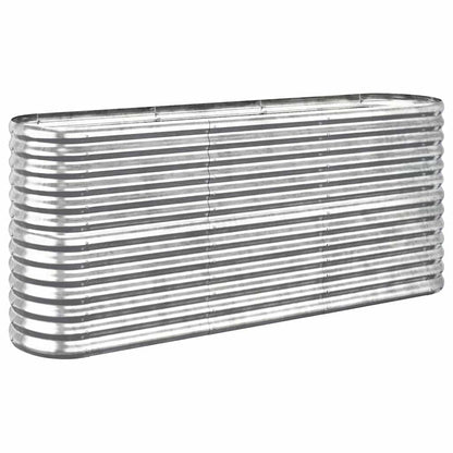 vidaXL Garden Raised Bed | Silver | Powder-coated steel | Large | Durable 2
