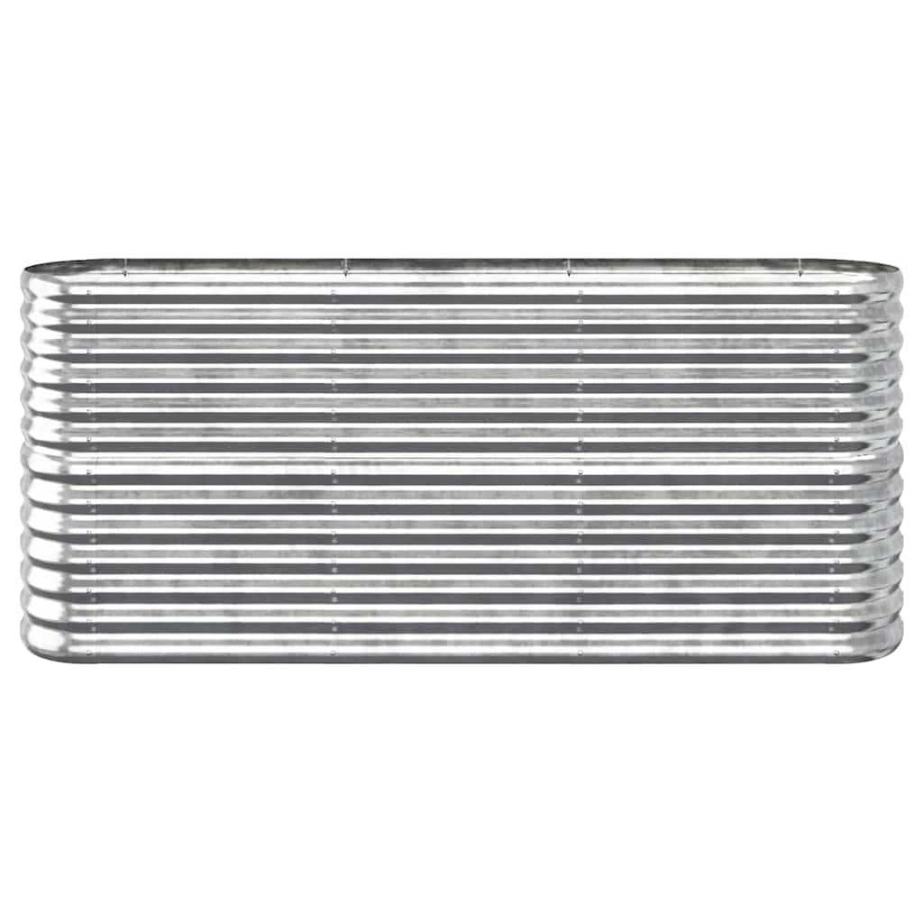 vidaXL Garden Raised Bed | Silver | Powder-coated steel | Large | Durable 3