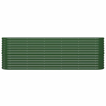 vidaXL Garden Raised Bed | Green | Powder-coated steel | Large | Durable 3