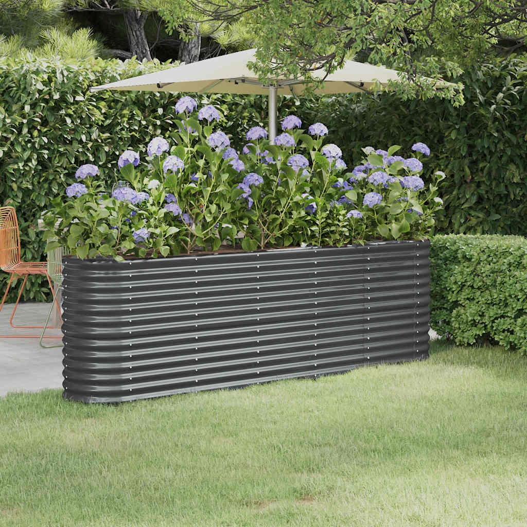 vidaXL Garden Raised Bed | Anthracite | Powder-coated steel | Large | Durable 1