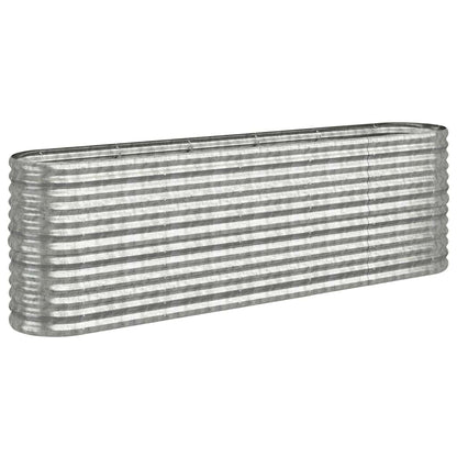 vidaXL Garden Raised Bed | Silver | Powder-coated steel | Large | Durable 2