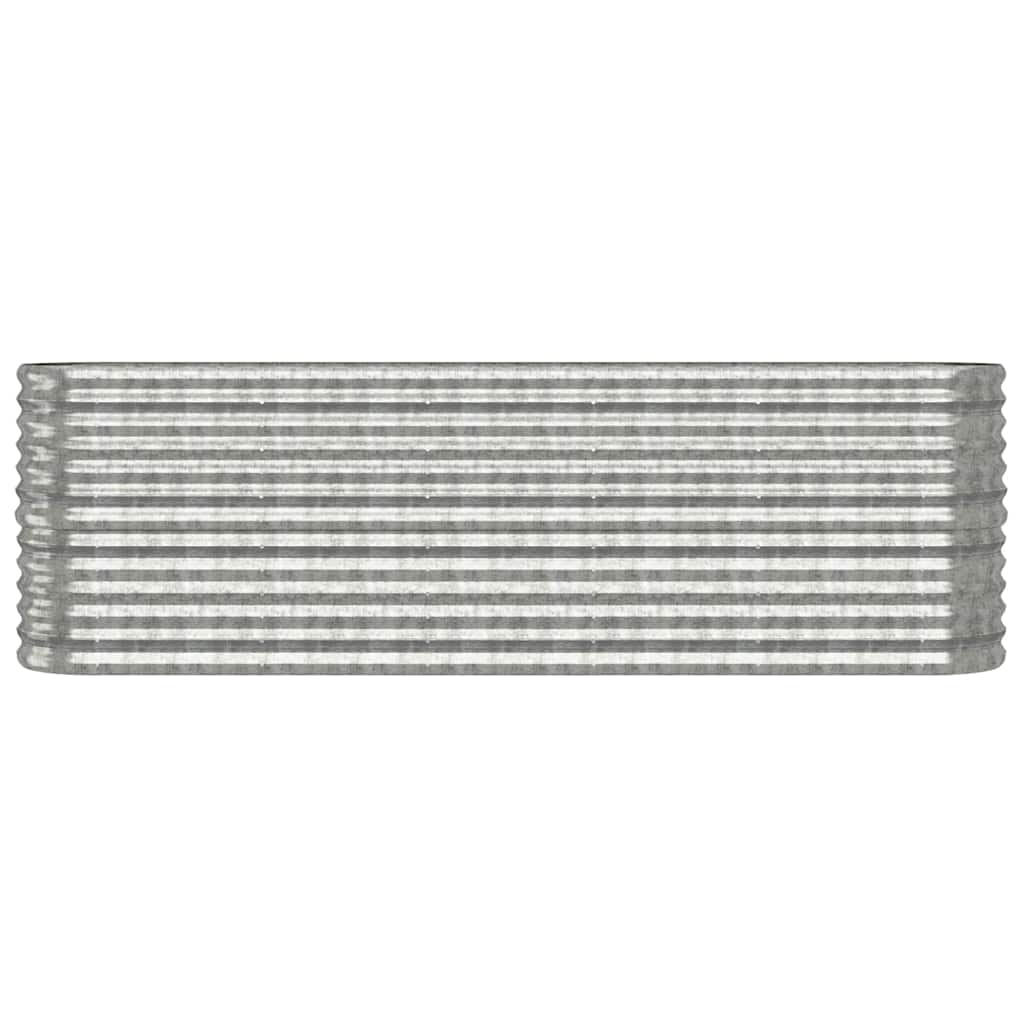 vidaXL Garden Raised Bed | Silver | Powder-coated steel | Large | Durable 3