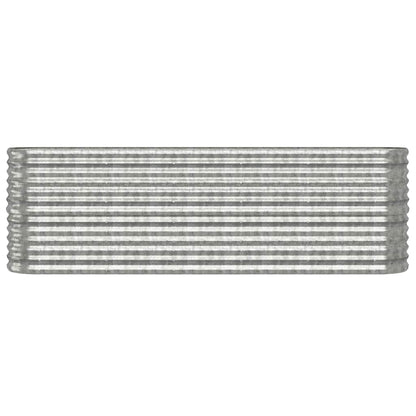 vidaXL Garden Raised Bed | Silver | Powder-coated steel | Large | Durable 3