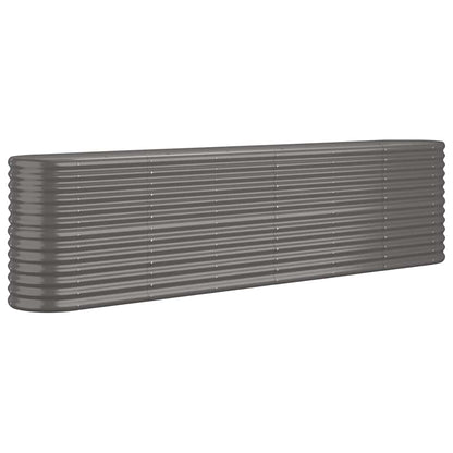 vidaXL Garden Raised Bed | Grey | Powder-coated steel | Large |  Durable 2