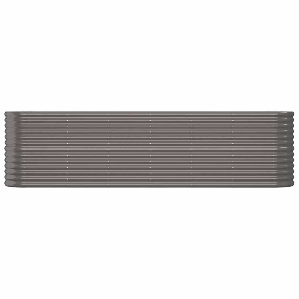vidaXL Garden Raised Bed | Grey | Powder-coated steel | Large |  Durable 3