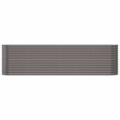 vidaXL Garden Raised Bed | Grey | Powder-coated steel | Large |  Durable 3
