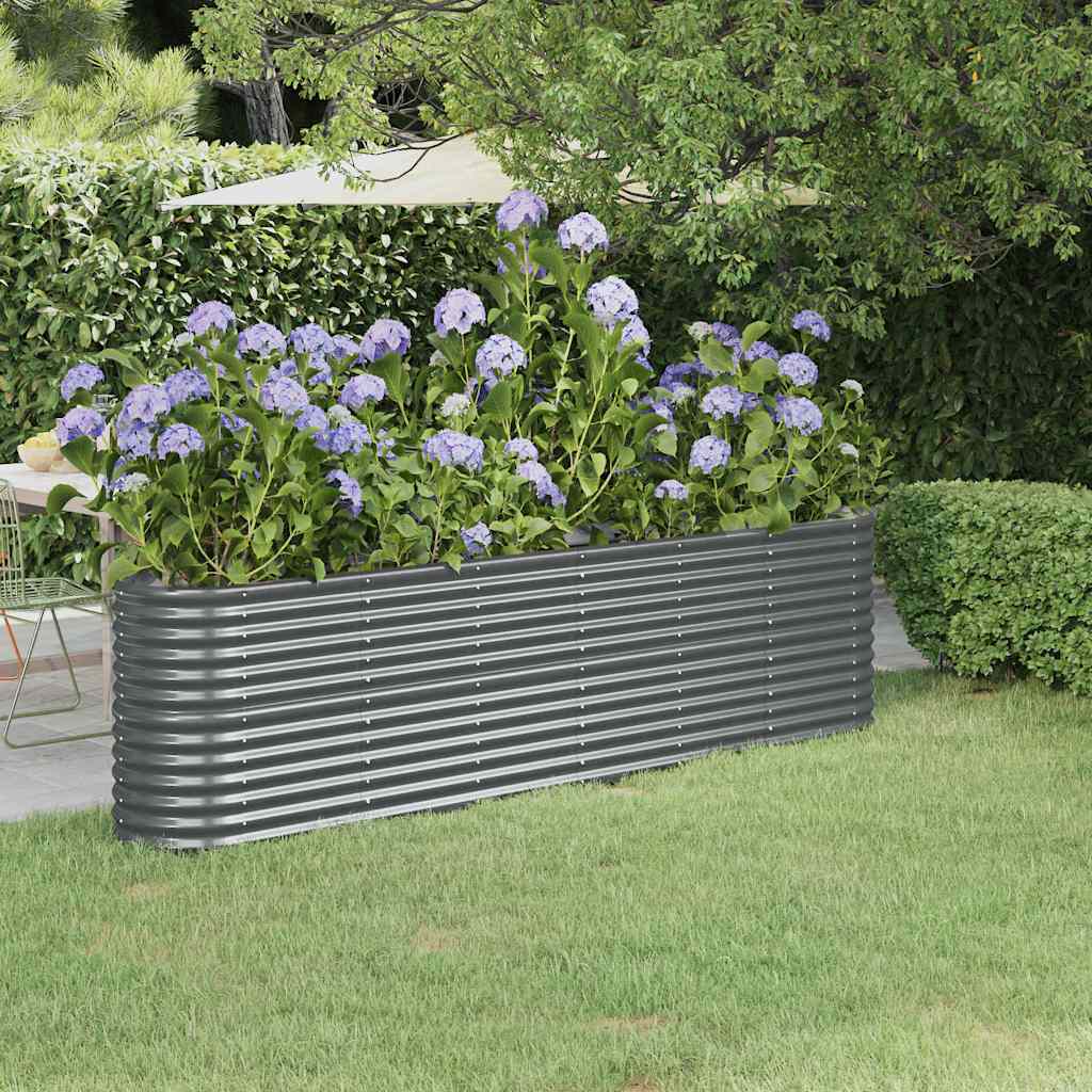 vidaXL Garden Raised Bed | Anthracite | Powder-coated steel | Large | Durable 1