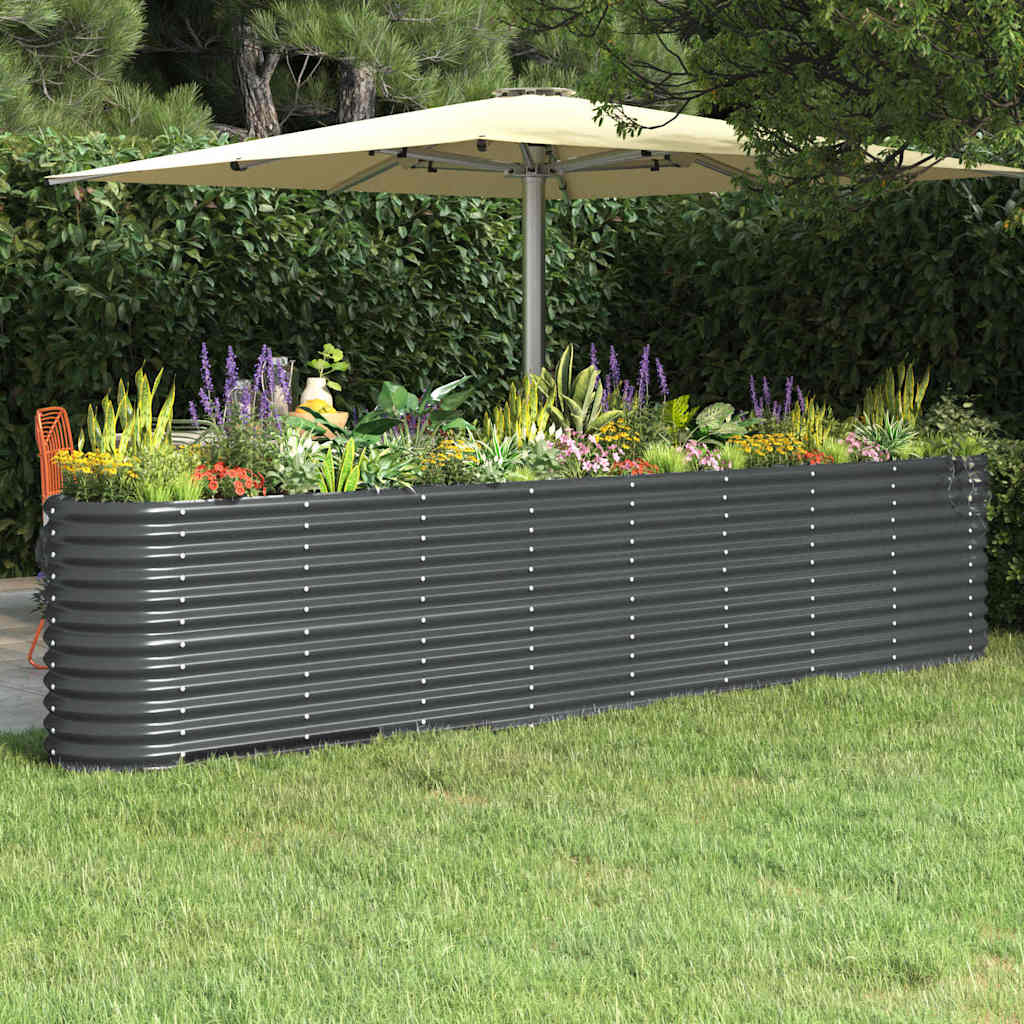 vidaXL Garden Raised Bed Galvanised Steel Height 68 cm Anthracite