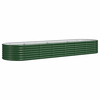 vidaXL Garden Raised Bed Galvanised Steel 296x80x36 cm Green 2