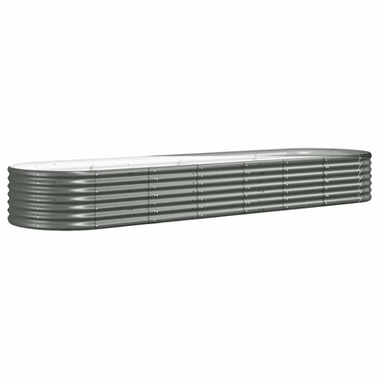 vidaXL Garden Raised Bed Galvanised Steel 296x80x36 cm Grey 2
