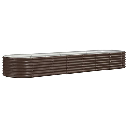 vidaXL Garden Raised Bed Galvanised Steel 296x80x36 cm Brown 2