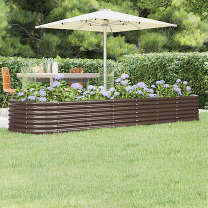 vidaXL Garden Raised Bed Galvanised Steel 296x80x36 cm Brown 1