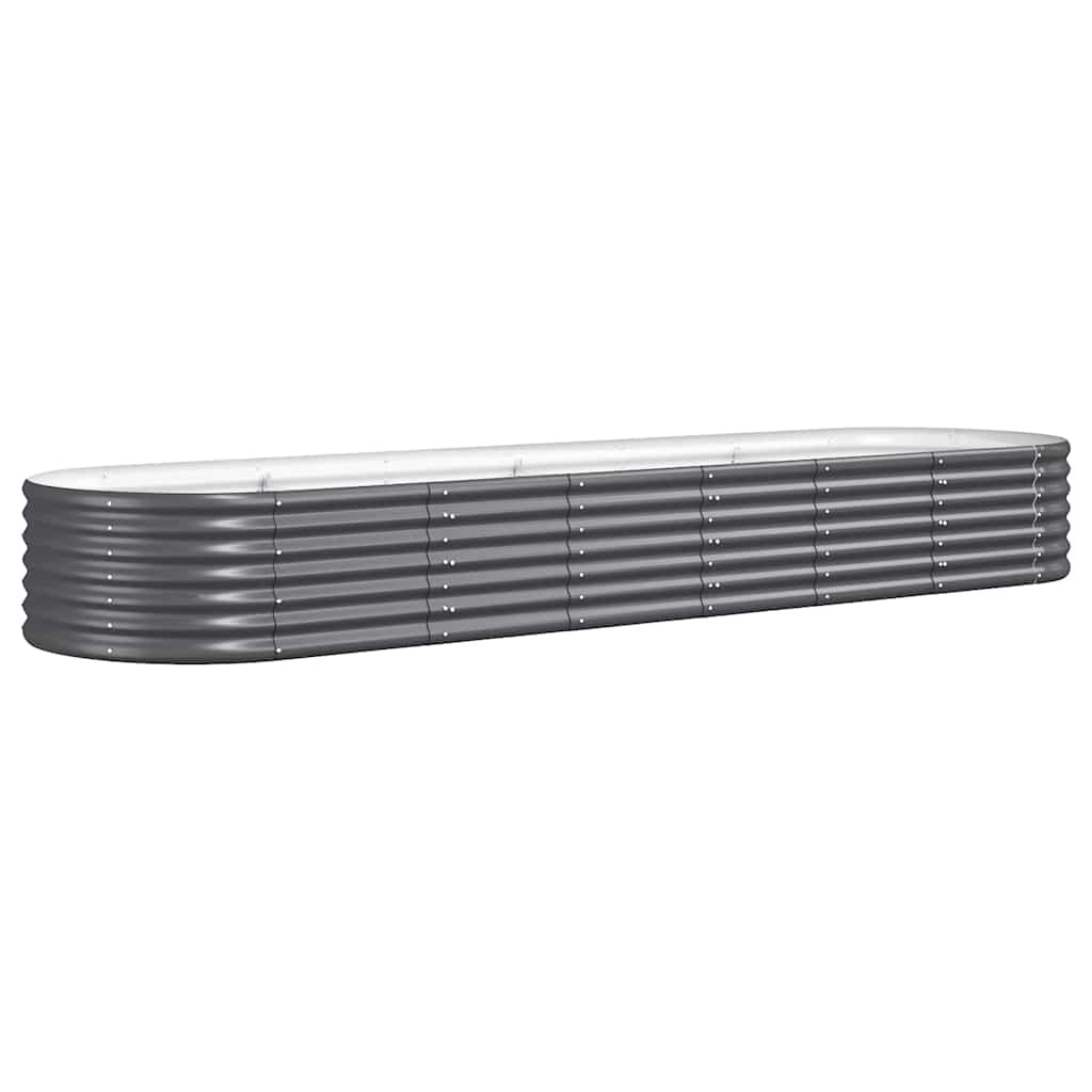 vidaXL Garden Raised Bed Galvanised Steel 296x80x36 cm Anthracite 2