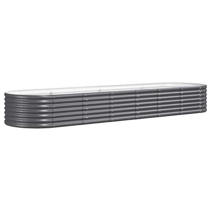 vidaXL Garden Raised Bed Galvanised Steel 296x80x36 cm Anthracite 2