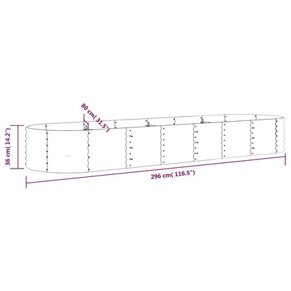 vidaXL Garden Raised Bed Galvanised Steel 296x80x36 cm Anthracite 6