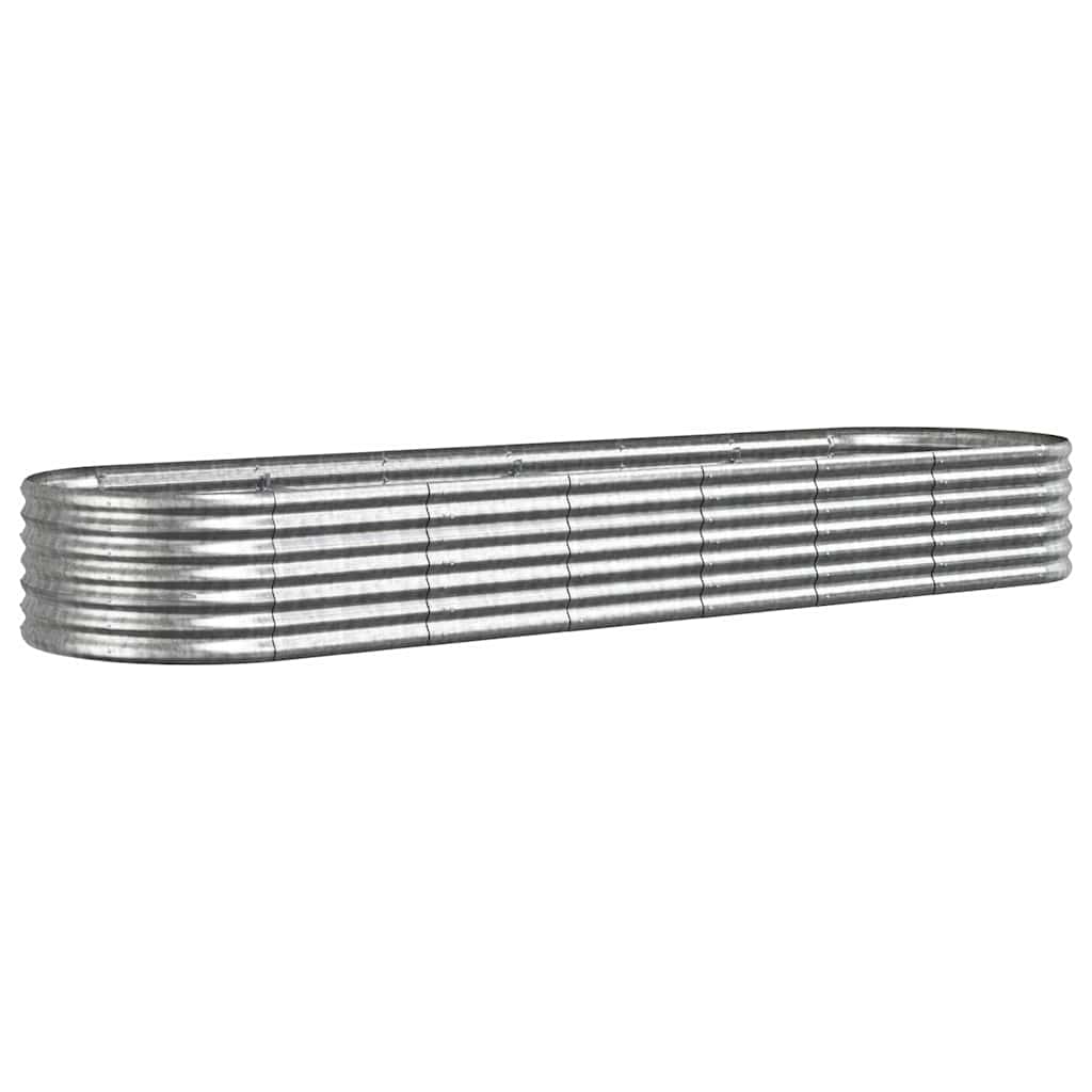 vidaXL Garden Raised Bed | Silver | Powder-coated Steel | Large | Durable 2