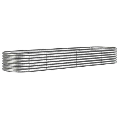 vidaXL Garden Raised Bed | Silver | Powder-coated Steel | Large | Durable 2