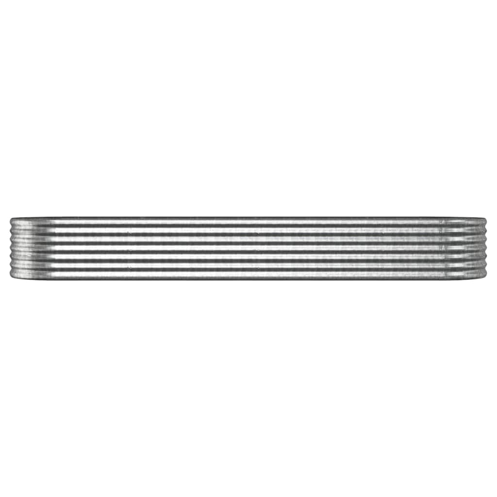 vidaXL Garden Raised Bed | Silver | Powder-coated Steel | Large | Durable 3