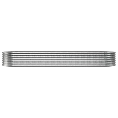 vidaXL Garden Raised Bed | Silver | Powder-coated Steel | Large | Durable 3