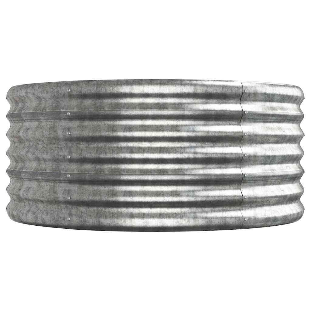 vidaXL Garden Raised Bed | Silver | Powder-coated Steel | Large | Durable 4