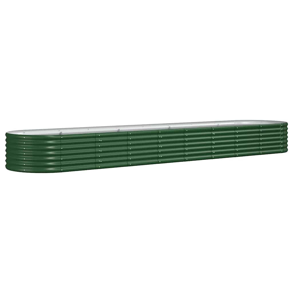 vidaXL Garden Raised Bed Galvanised Steel 368x80x36 cm Green 2