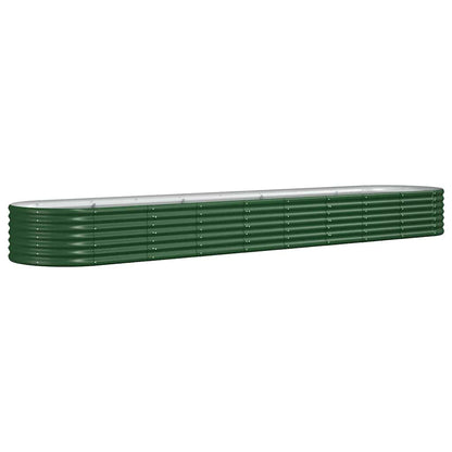 vidaXL Garden Raised Bed Galvanised Steel 368x80x36 cm Green 2