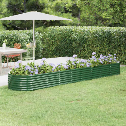 vidaXL Garden Raised Bed Galvanised Steel 368x80x36 cm Green 1