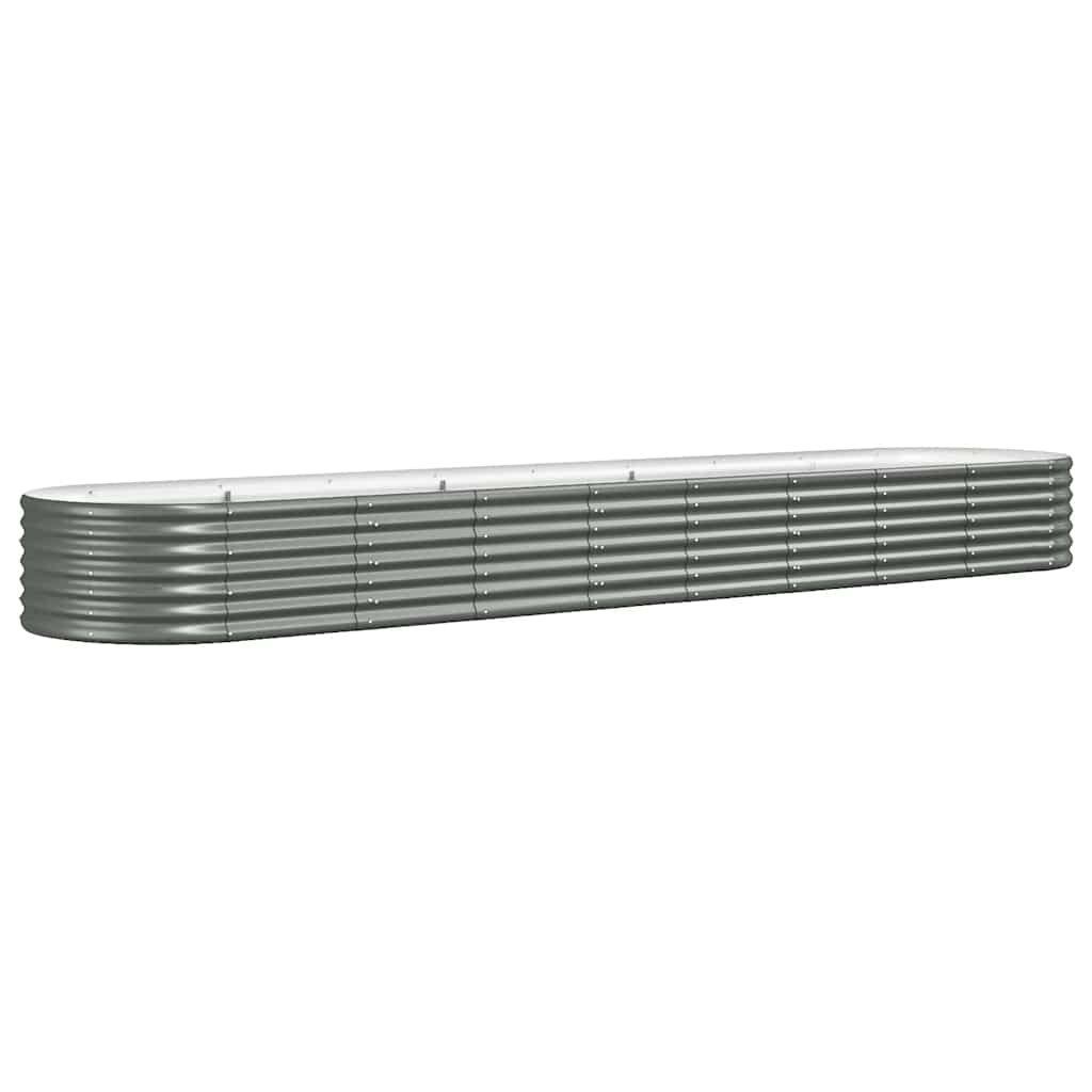 vidaXL Garden Raised Bed Galvanised Steel 368x80x36 cm Grey 2