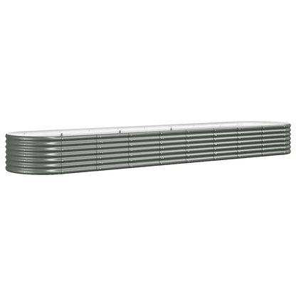 vidaXL Garden Raised Bed Galvanised Steel 368x80x36 cm Grey 2