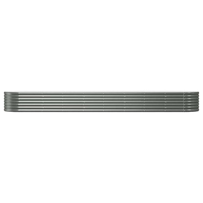 vidaXL Garden Raised Bed Galvanised Steel 368x80x36 cm Grey 3