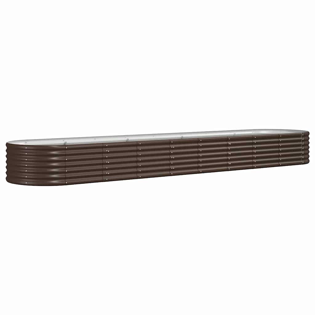 vidaXL Garden Raised Bed Galvanised Steel 368x80x36 cm Brown 2