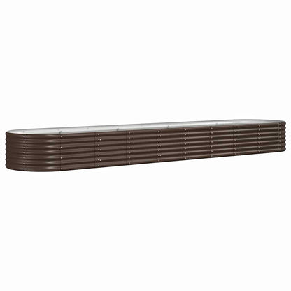 vidaXL Garden Raised Bed Galvanised Steel 368x80x36 cm Brown 2