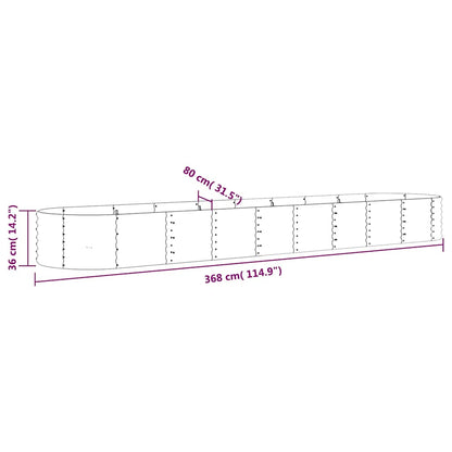 vidaXL Garden Raised Bed Galvanised Steel 368x80x36 cm Brown 6