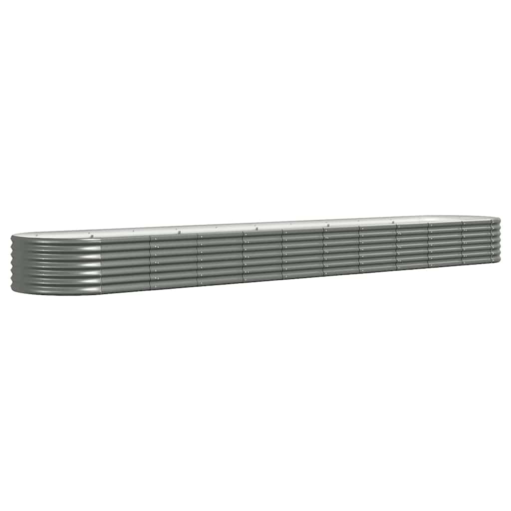 vidaXL Garden Raised Bed Galvanised Steel 440x80x36 cm Grey 2