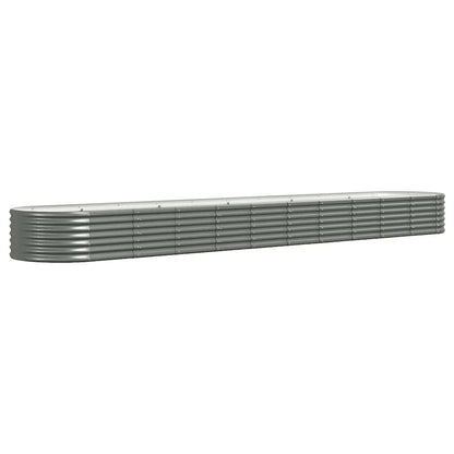 vidaXL Garden Raised Bed Galvanised Steel 440x80x36 cm Grey 2