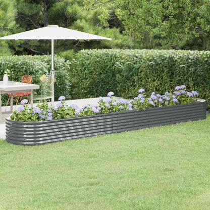 vidaXL Garden Raised Bed Galvanised Steel 440x80x36 cm Anthracite 1