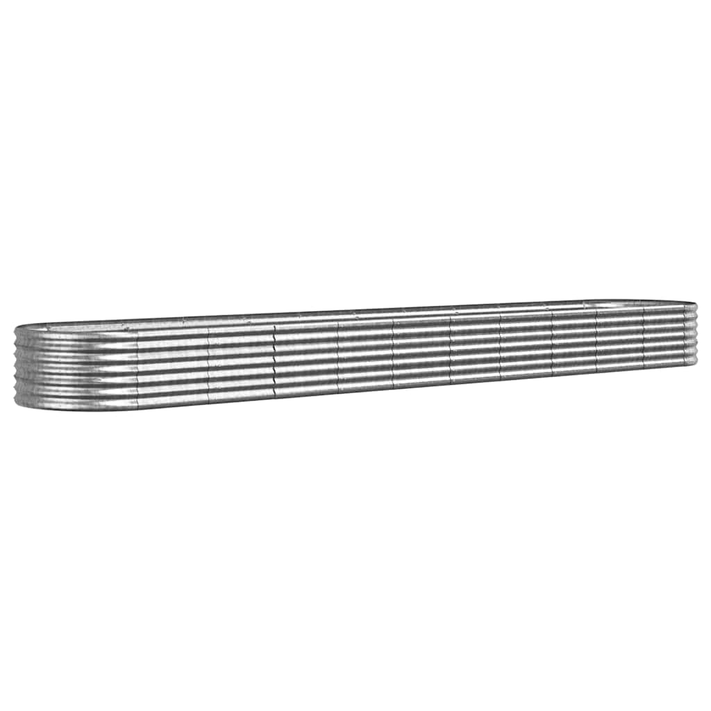 vidaXL Garden Raised Bed Galvanised Steel 440x80x36 cm Silver 2
