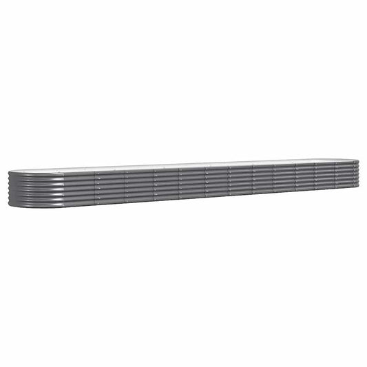 vidaXL Garden Raised Bed Galvanised Steel 512x80x36 cm Anthracite 2