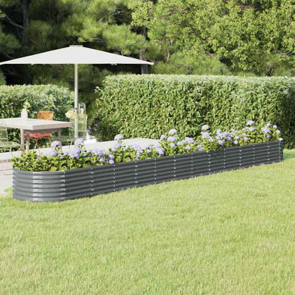 Garden Raised Bed Galvanised Steel Height 36 cm Anthracite 512 cm