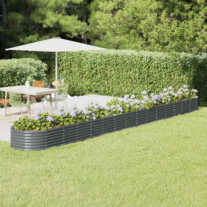 vidaXL Garden Raised Bed Galvanised Steel Height 36 cm Anthracite