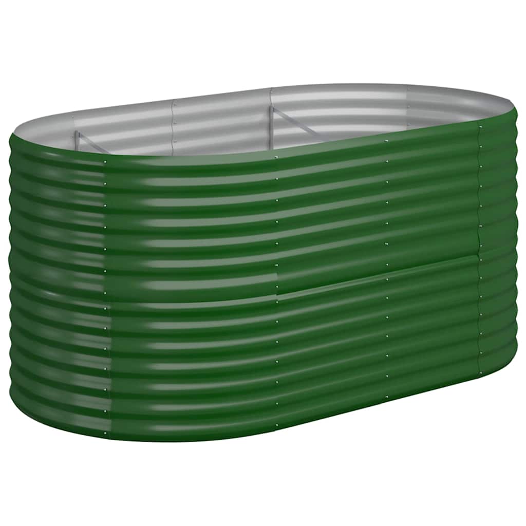 vidaXL Garden Raised Bed Galvanised Steel 152x80x68 cm Green 2