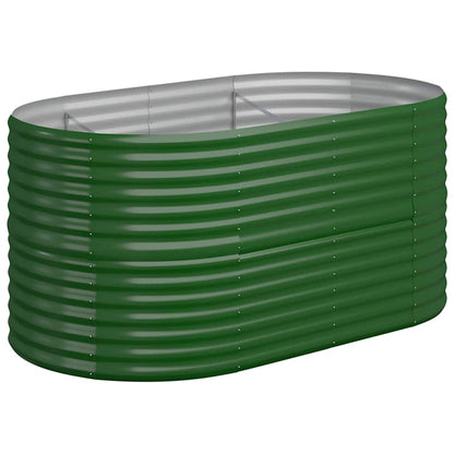 vidaXL Garden Raised Bed Galvanised Steel 152x80x68 cm Green 2
