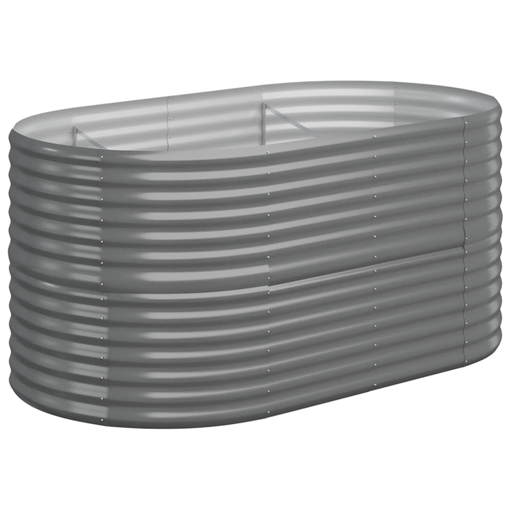 vidaXL Garden Raised Bed Galvanised Steel 152x80x68 cm Grey 2