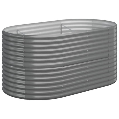vidaXL Garden Raised Bed Galvanised Steel 152x80x68 cm Grey 2